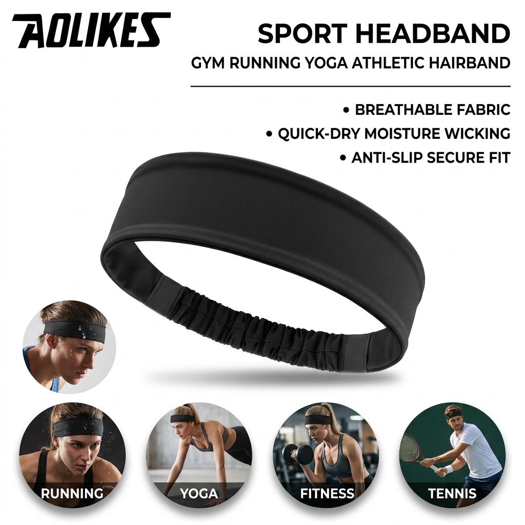 Polyester Sweatband for Gym Fi - Running Gear Quick Dry 评论和价格