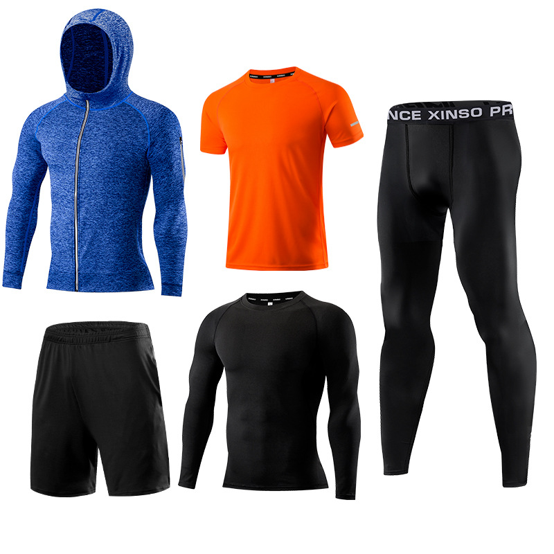 5-Piece Men's Fitness Clothes  - Running Gear Quick Dry 评论和价格