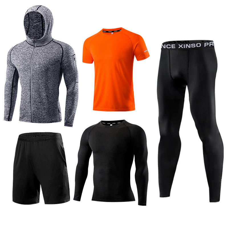 5-Piece Men's Fitness Clothes  - Running Gear Quick Dry 评论和价格