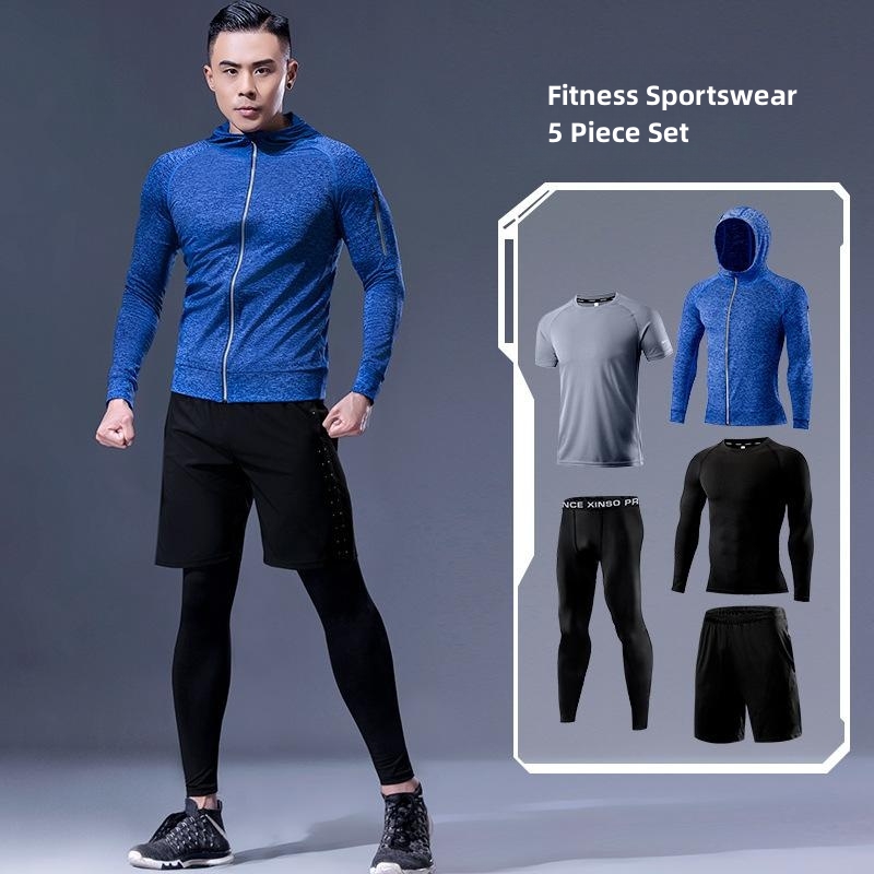 5-Piece Men's Fitness Clothes  - Running Gear Quick Dry 评论和价格